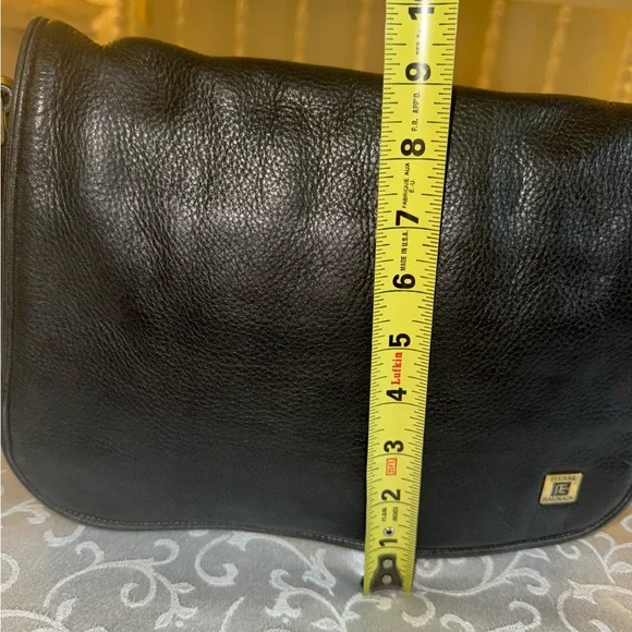 Pierre Balmain Black Leather Shoulder Crossbody Messenger Bag - Picture 14 of 16
